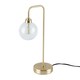 image 1 of First Choice Lighting Toner Satin Brass with Clear Glass Globe Table Lamp Bronze | Clear