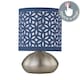 image 6 of Set of 2 Jenson - Brushed Chrome Touch Table Lamps Blue Cut Out Shade