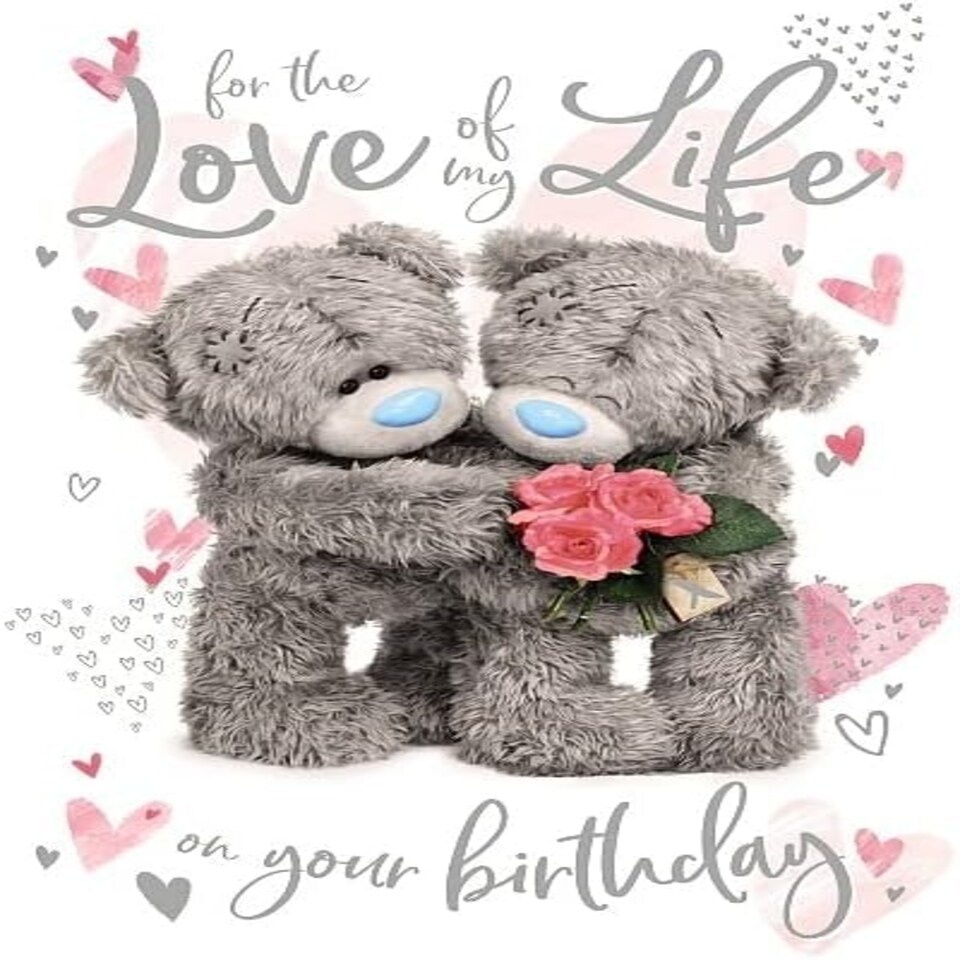 image 1 of Bears And Roses 3D Holographic Love Of My Life Birthday Card