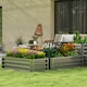 image 8 of Outsunny Set of 2 Raised Garden Bed Galvanised Planter Box, Grey