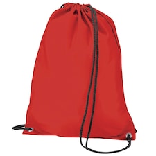 BagBase Budget Water Resistant Sports Gymsac Drawstring Bag (11L) - Red - One Size Red | One Size