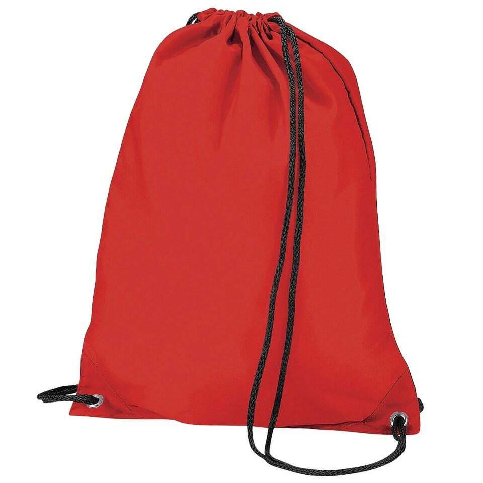 image 1 of BagBase Budget Water Resistant Sports Gymsac Drawstring Bag (11L) - Red - One Size Red | One Size
