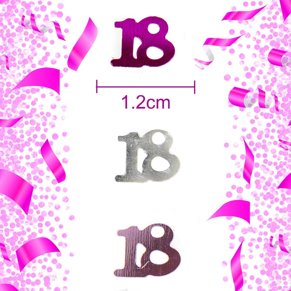 image 1 of 14g Pink Happy 18th Birthday Confetti
