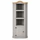 image 4 of Corona Corner Display Unit Grey Bookcase Pine Cupboard 3 Book Shelves