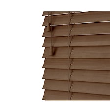 180cm Chestnut Oak Wooden Venetian Blinds With Strings (130cm drop) Brown | Brown