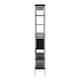 image 3 of Angus Bookcase with 1 Sliding Door & 5 Shelves in Black