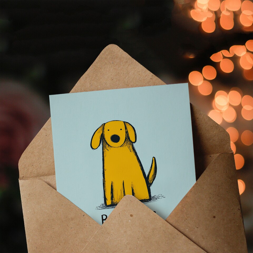 image 1 of Father's Day Card for Dog Dad Best Dog Design Greeting Card Blank Inside