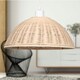 image 4 of First Choice Lighting Set of 2 Colette Rattan Dome Pendant Lightshades Brown