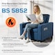 image 9 of HOMCOM 3-in-1 Single Sofa Bed, Convertible Sleeper Chair with Adjustable Backrest, Fabric Pull Out Chair Bed with Pillow, Side Pockets and Cup Holders for Living Room, Bedroom, Dark Blue | Blue