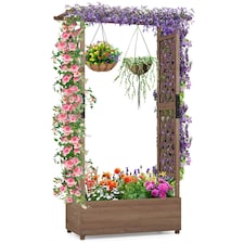 COSTWAY Raised Garden Bed Planter Box Coffee Brown