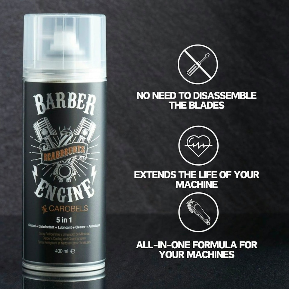 image 1 of Beardburys 5 in 1 Clippers Cooling and Cleaning Spray 400ml