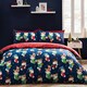 image 1 of Catherine Lansfield Christmas Elves Cotton Rich Duvet Cover Set Navy Blue | Blue | Navy Blue | Single
