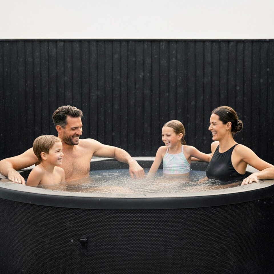 image 1 of Wave Tahoe 4 Person Eco Foam Hot Tub, EnergySave Bundle, Charcoal Black