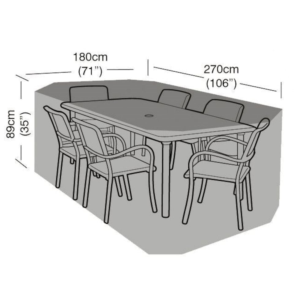 image 1 of Extra Strong Rectangular 6 Seater Furniture Set Cover in Dark Green | Green