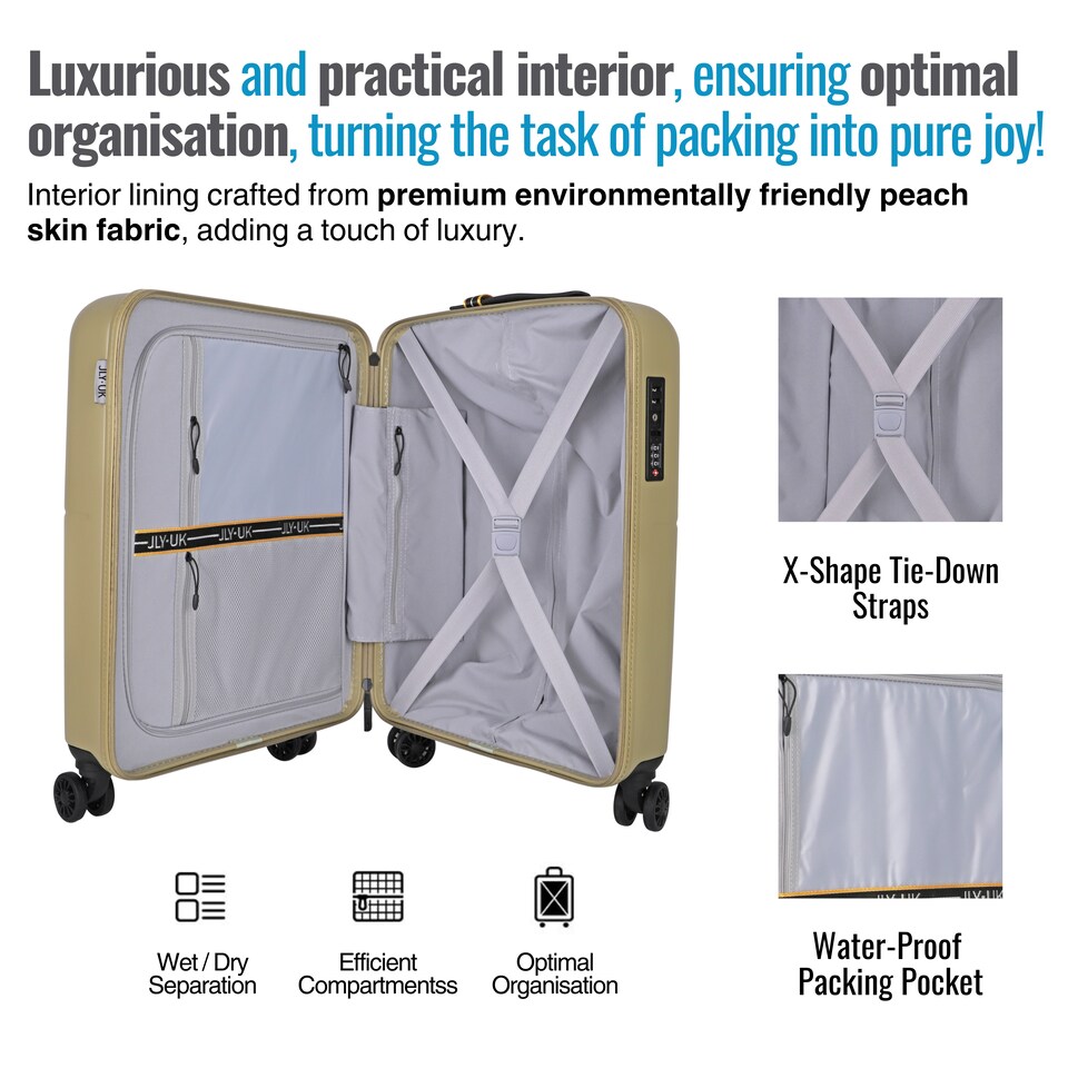 image 1 of Premium 100% Makrolon PC Hardshell Small Carry-On Cabin Suitcase 19’