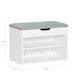 image 3 of SoBuy Shoe Storage Bench with Padded Seat, 2-Tier Shoe Rack, White/Grey, 23.6x11.8x16.9 in, 13 kg - FSR25-HG