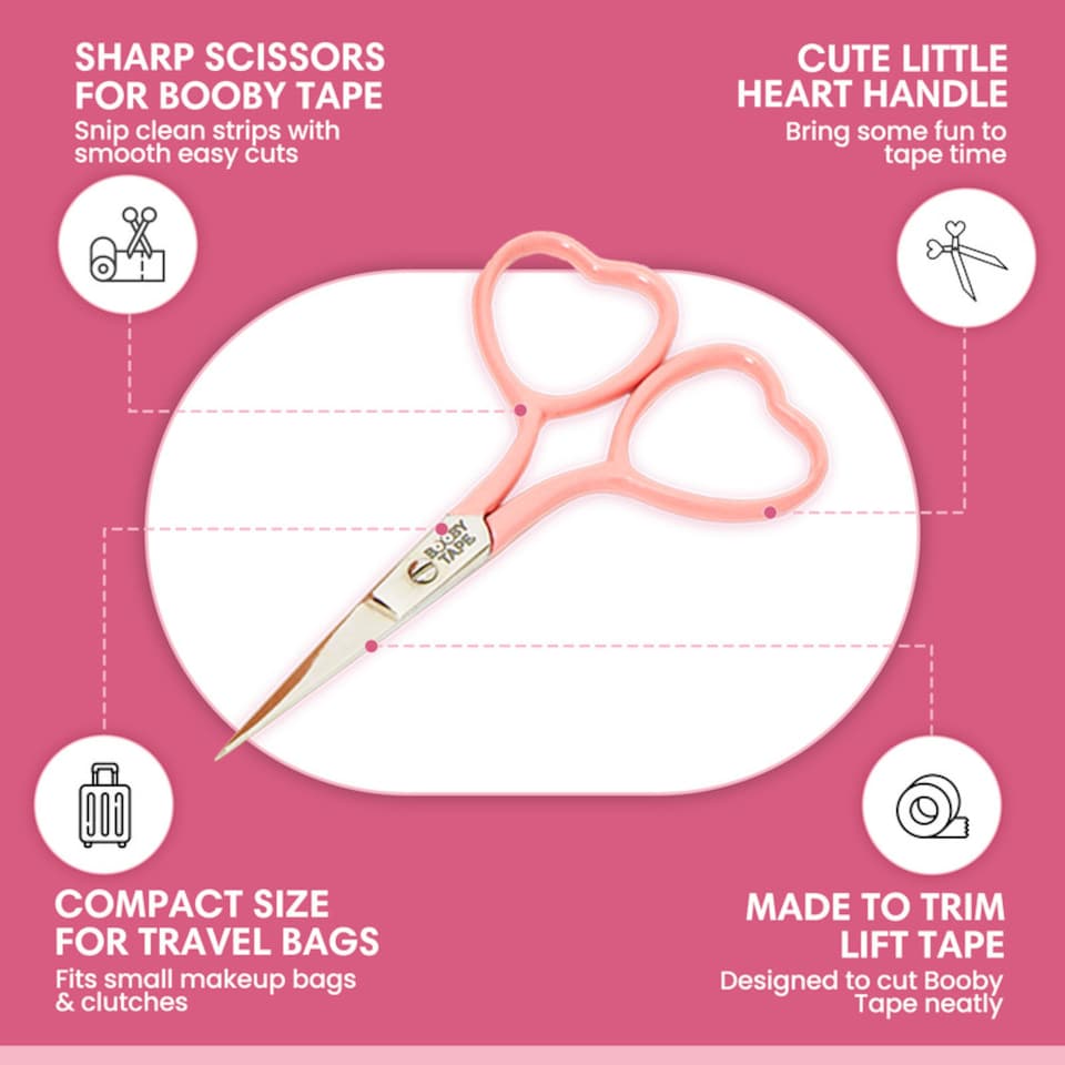 image 1 of Booby Tape Heart Shaped Scissors to Smoothly Cut, Shape and Adjust Boob Lifting Tape, Compact, Practical, and Precise for Easy, Clean Cuts