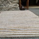 image 2 of CHAKKAR PALE Stripe Square Beige Hall Rug - Jute - L120 x W120 Brown