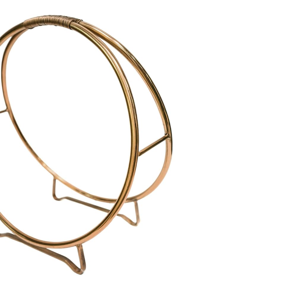 image 1 of Contemporary Round Copper Log Holder Copper