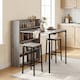 image 2 of HOMCOM Folding Dining Table, Kitchen Table with Shelves Grey Wood Effect | Grey | Grey wood effect | Expanded: 78.5 x 91 x 93 cm; Folded: 78.5 x 20 x 93 cm