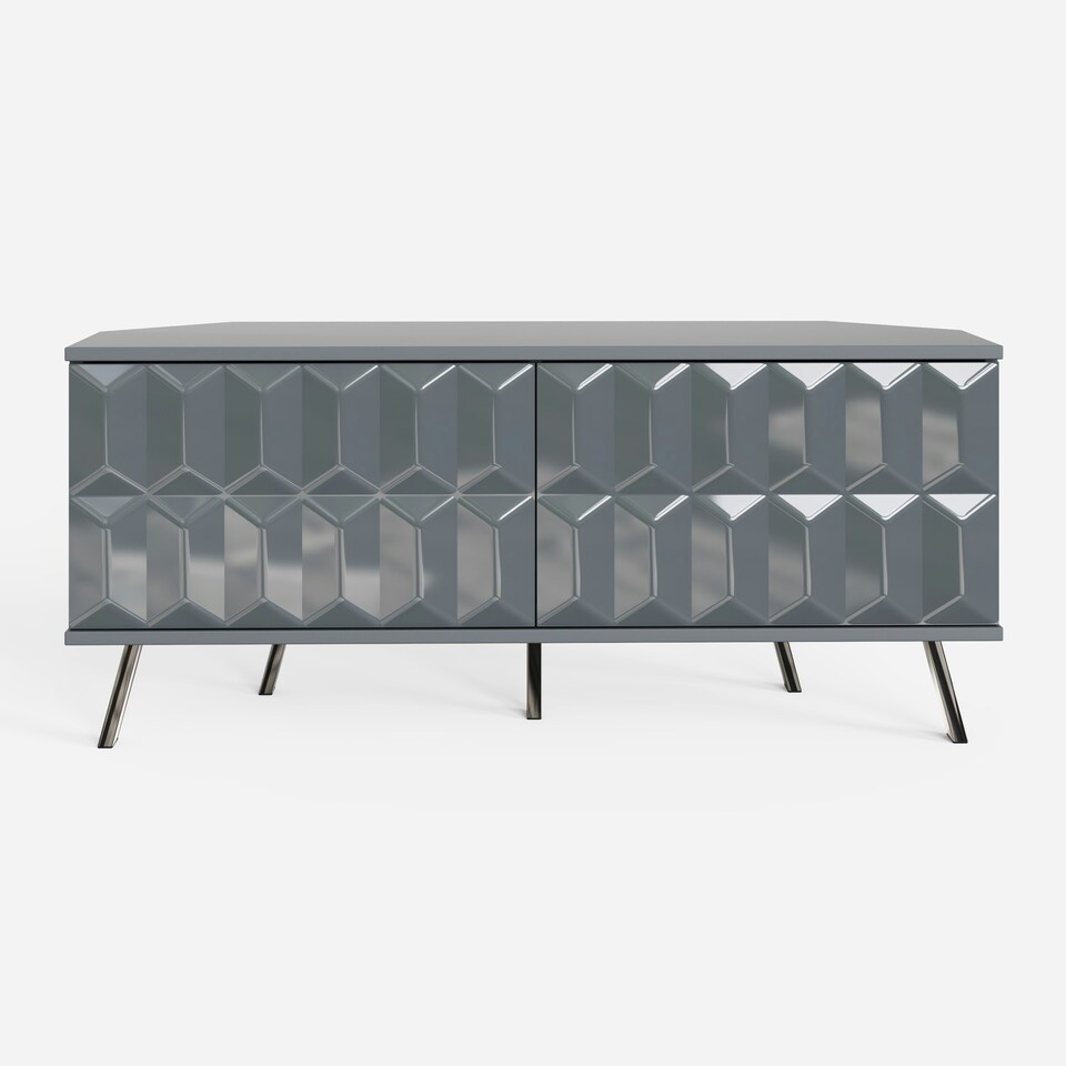 image 1 of Frank Olsen Elevate 1200 Corner Tv Cabinet Grey | Grey