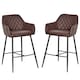 image 1 of HOMCOM Retro Style Bar Chairs Set of 2 with Footrest Solid Frame PU