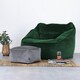 image 3 of icon Amara Velvet Bean Bag Pouffe Charcoal Grey Grey