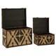 image 2 of Interiors by Premier Multi-Colour Storage Trunks, Set of 2 Metal Trunks, Decorative Storage Trunks, Stylish Storage Trunks Brown