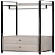 image 3 of Alva Open Wardrobe with 2 Drawers Grey | Grey Oak