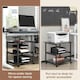 image 5 of HOMCOM Mobile Printer Stand with Storage Printer Table for Home Office Black
