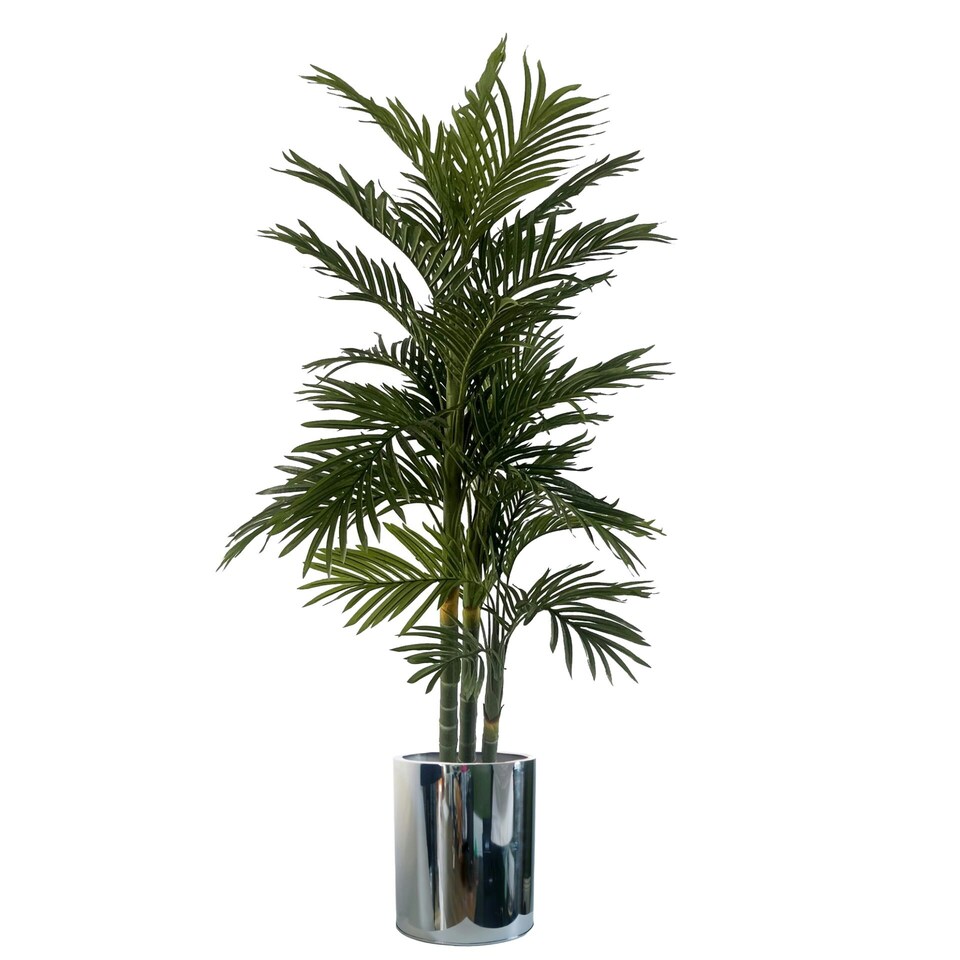image 1 of 51cm XL Silver Metal Planter by Leaf