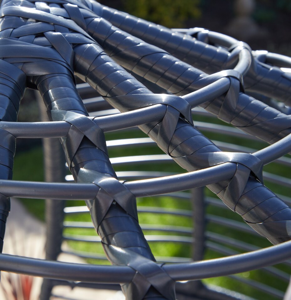 image 1 of Egg Chair Rattan Grey Waterproof Cushion Outdoor Home Furniture Seat