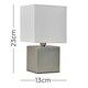 image 3 of ValueLights Cubbie Chrome Cube Design Touch Dimmer Bedside Table Lamp with White Fabric Light Shade with LED Bulb