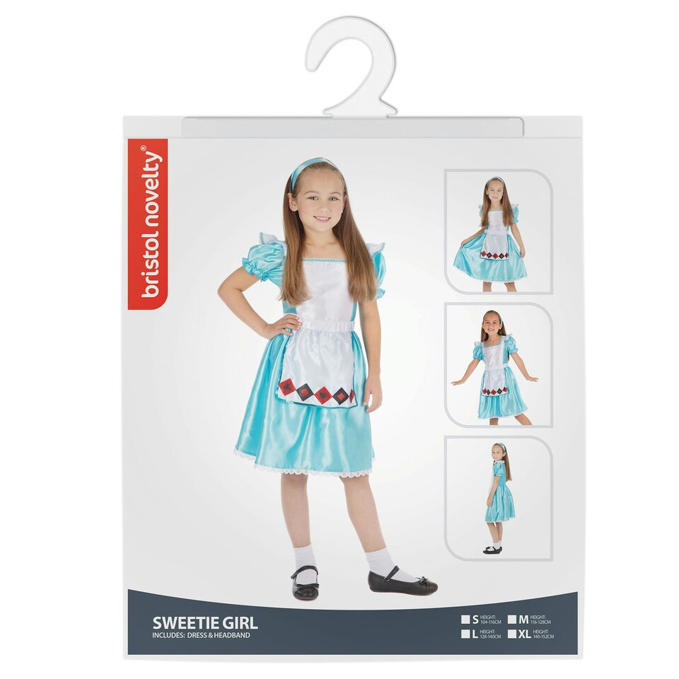 image 1 of Bristol Novelty Girls Sweetie Girl Costume - Blue/White - One Size One Size