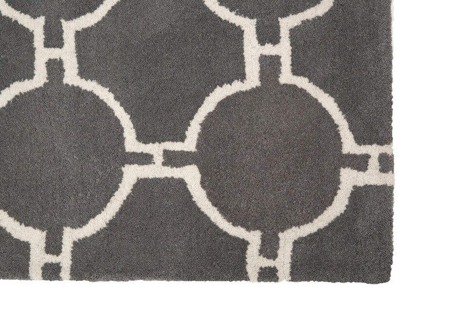 image 1 of Bosie Kensington Townhouse Large Grey Hand Woven Rug | White