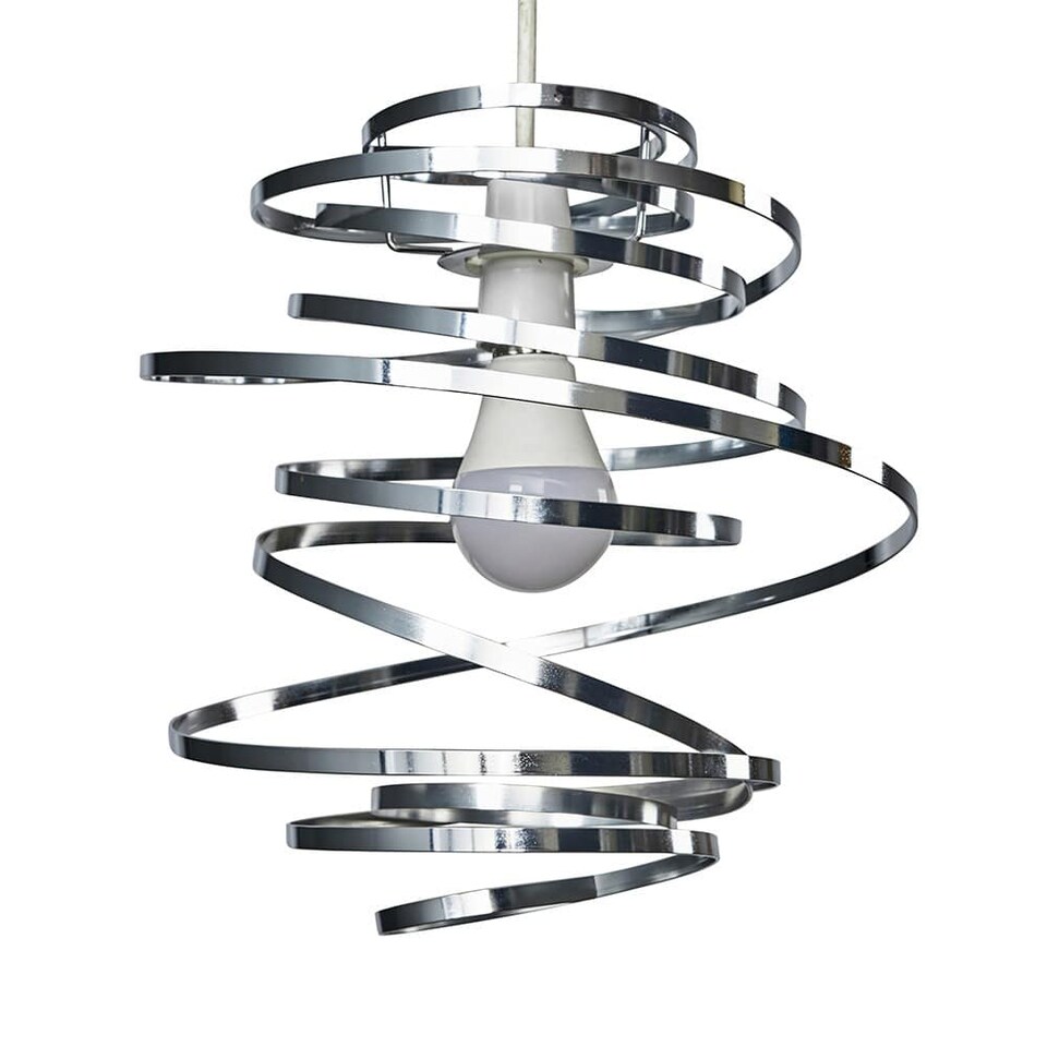 image 1 of ValueLights Bensson Silver Ceiling Pendant Shade