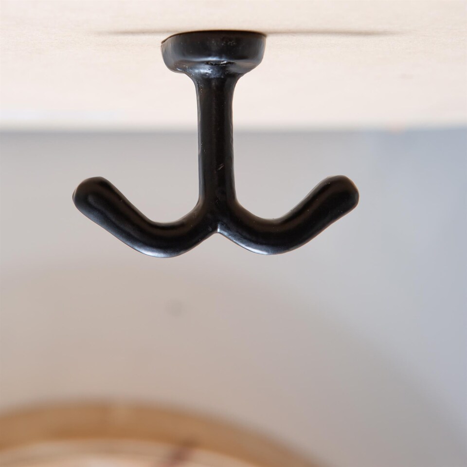 image 1 of Hammer & Tongs Double Ceiling Hook - W80mm x H60mm - Black