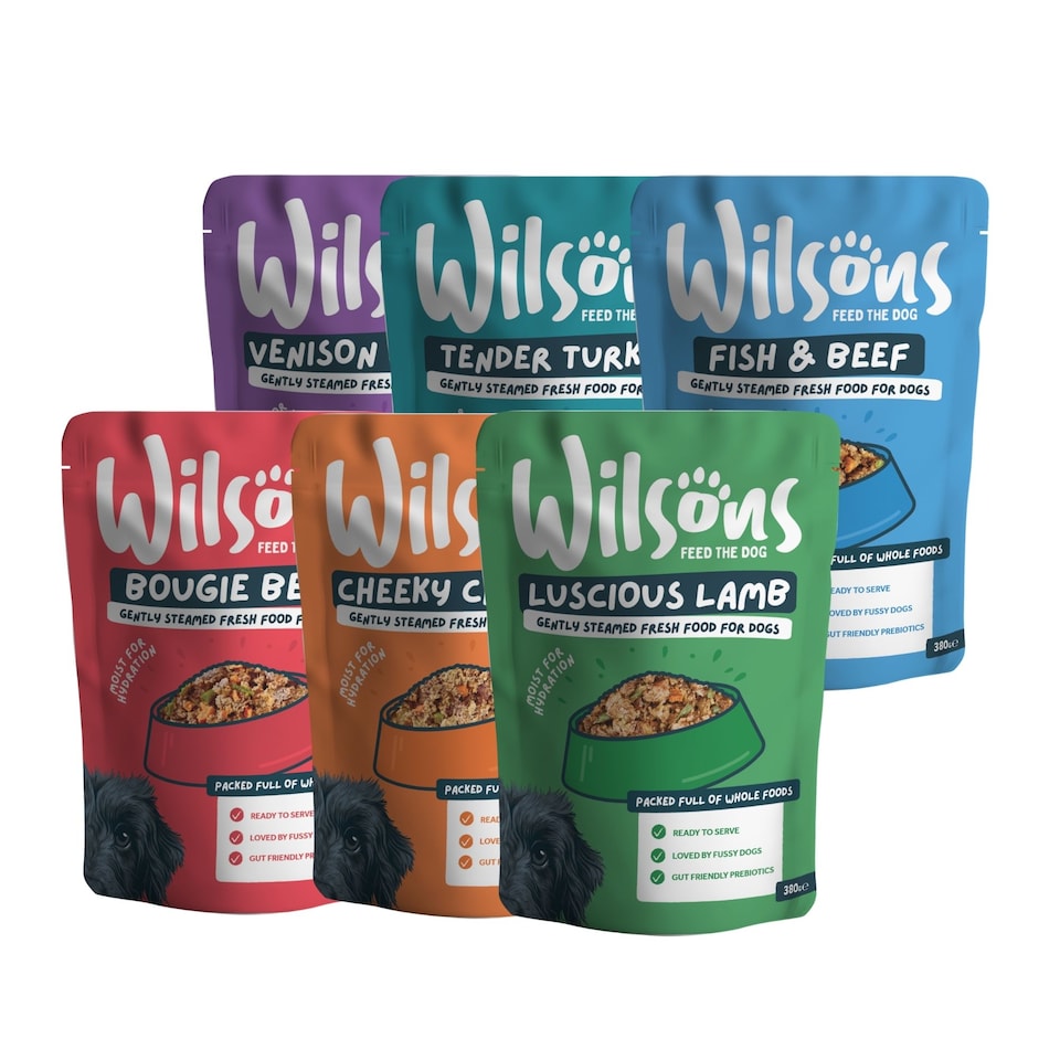 image 1 of Wilsons Mixed Fresh Dog Food Bundle Natural Healthy Complete Nutrition Pouches - 8x  380g Pouches