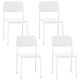 image 9 of COSTWAY Set of 4 Stackable Dining Kitchen Chairs Black