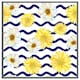image 4 of Bright yellow flowers & zig zags (Picutre Frame) Brown | Oak | M