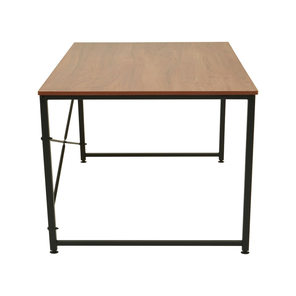 image 1 of Sleek Red Pomelo Desk With Black Metal Frame,Rectangular Table,Multipurpose Work Desk For Modern Workspaces