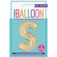 image 2 of Gold Letter S Shaped Foil Balloon 14"