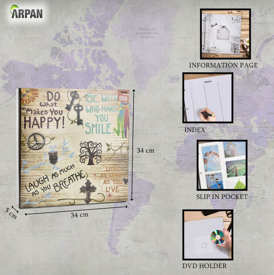 image 1 of ARPAN Large 3-Ring Binder Photo Album Holds 500 Photos 6x4" (10x15cm) – Slip In Pocket Picture Album for Wedding, Baby, Birthday, Family & Travel Memories