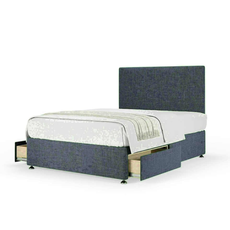 Midnight Linen 2 Drawer Divan Base and Valencia Headboard Super King