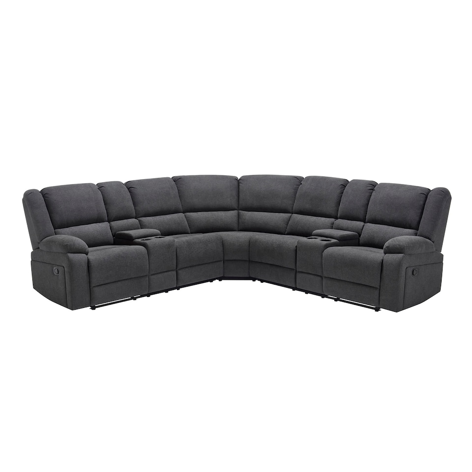 image 1 of Praga 5 Seater Manual Recliner Corner Sofa | Grey | Dark Grey | Five Plus Seater