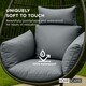 image 3 of Homescapes Luxury Waterproof Egg Chair Cushion With Headrest - Grey