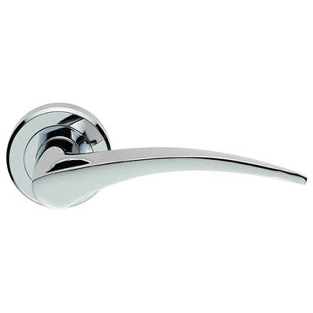 Loops PAIR Arched Tapered Handle on Round Rose Concealed Fix Polished Chrome