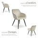 image 3 of Dining Chair Marilyn - with armrests, padded, velvet look, black steel legs - Set of 4 Cream | Cream/Black