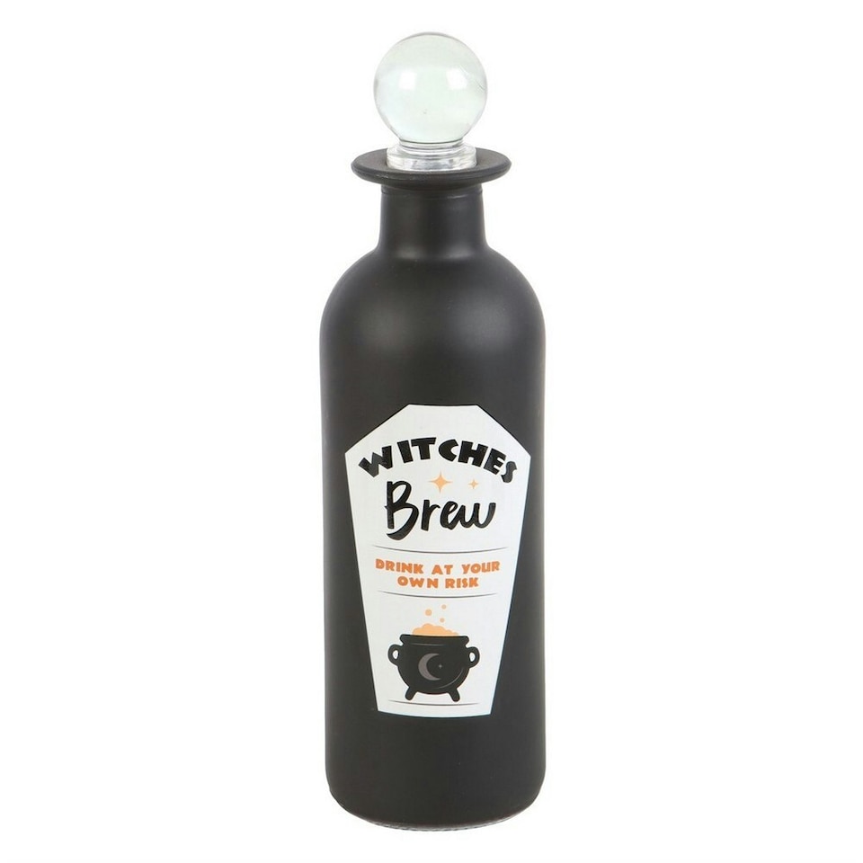 image 1 of Something Different Witches Brew Glass Potion Bottle - Black - One Size