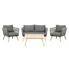 4 Seater Lounging Coffee Garden Furniture Set Including Cushions